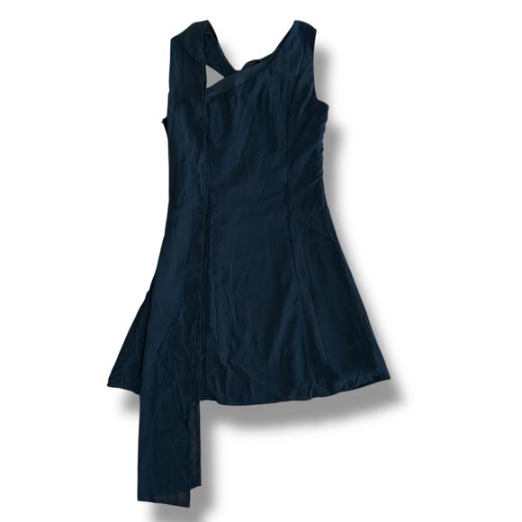 Commense Women’s Small Black Asymmetrical Cowl Neck Midi Dress NWT Evening Party - Picture 4 of 8